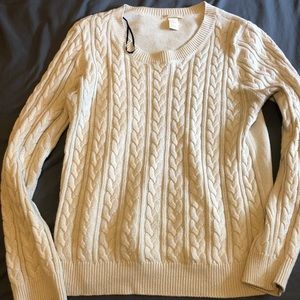 White knit sweater